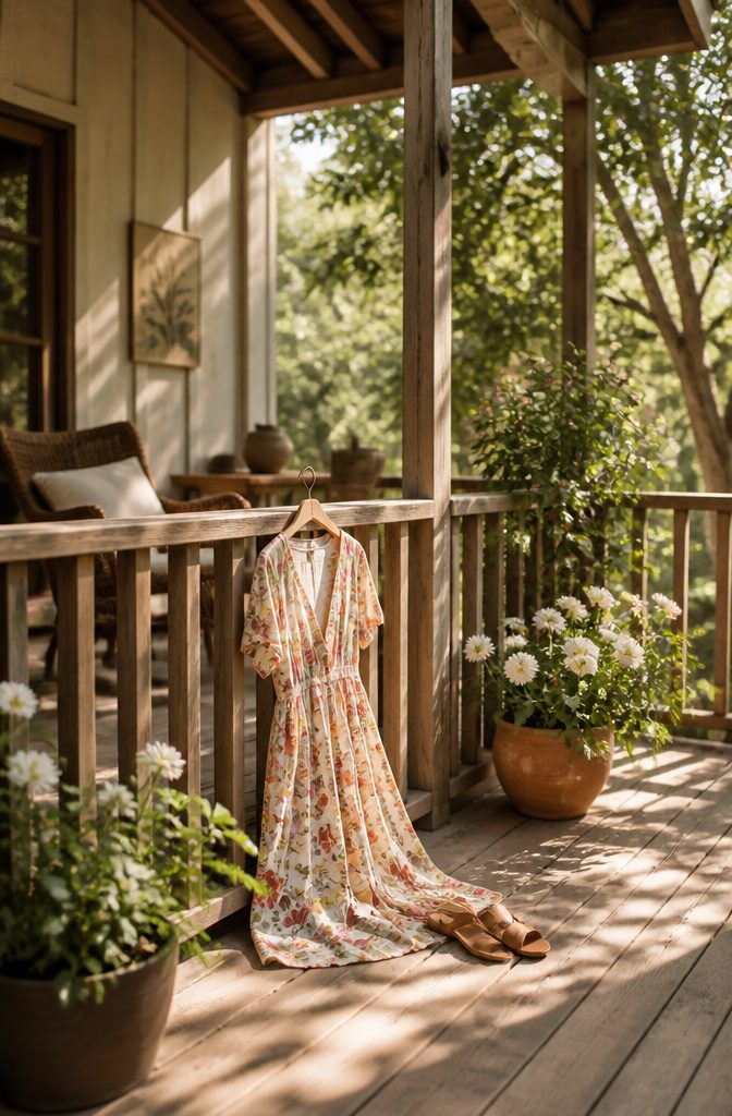 A casual dress displayed on a hanger.