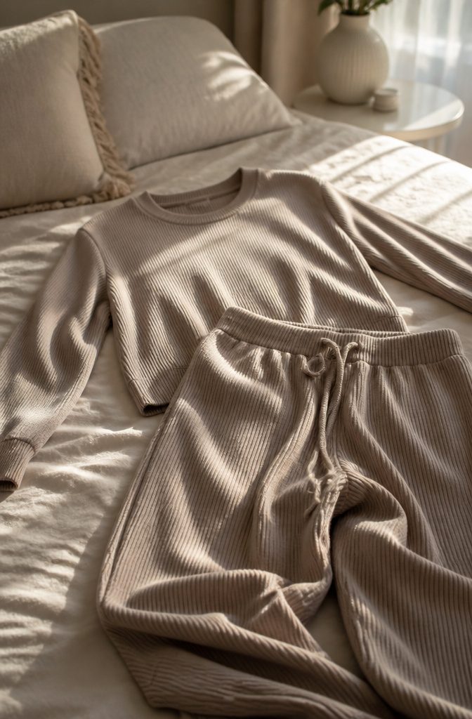 A matching set of loungewear laid out.